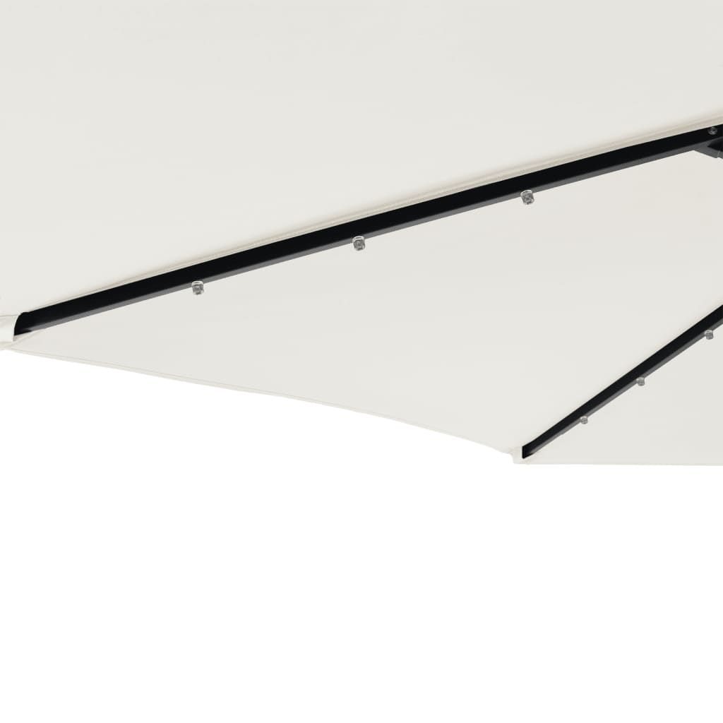 Parasol avec LED et mât en acier blanc 225x225x212 cm