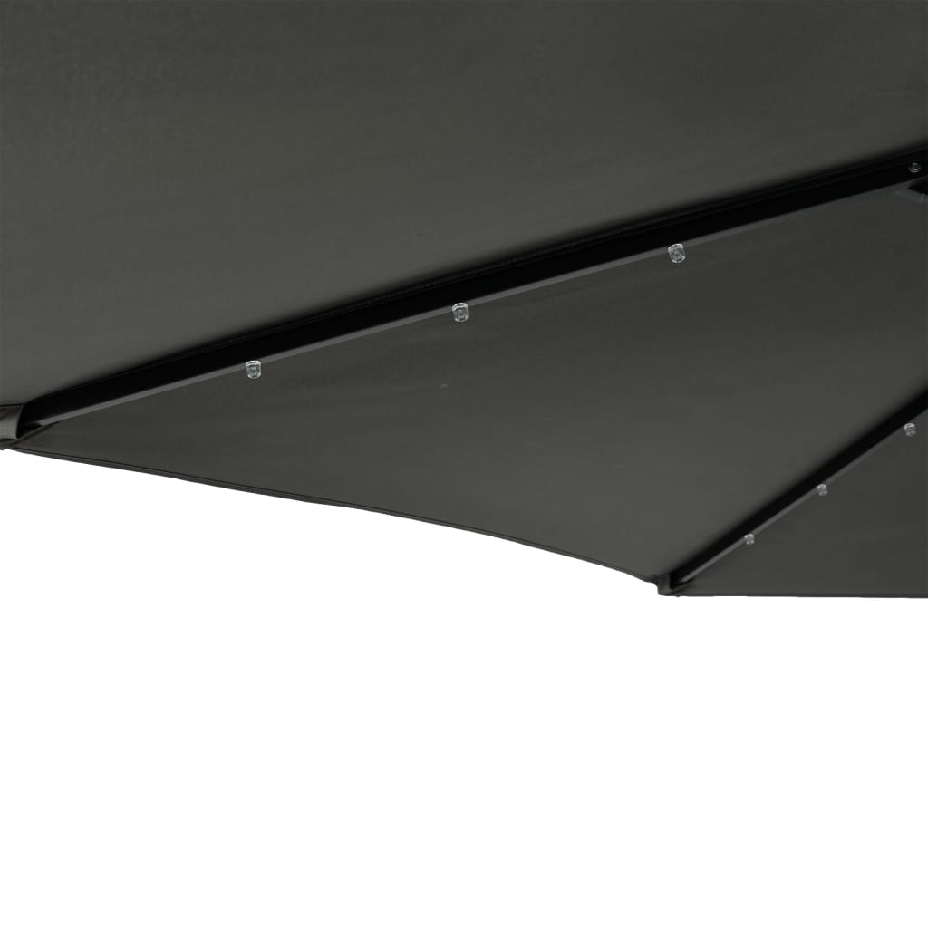 Parasol avec LED et mât en acier anthracite 225x225x212 cm