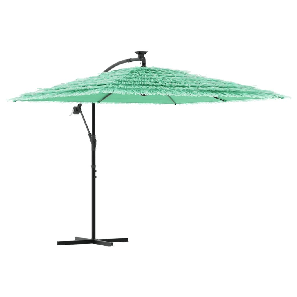 Parasol avec mât en acier vert 246x246x230 cm