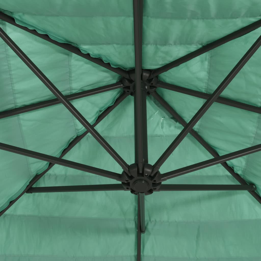 Parasol avec mât en acier vert 246x246x230 cm