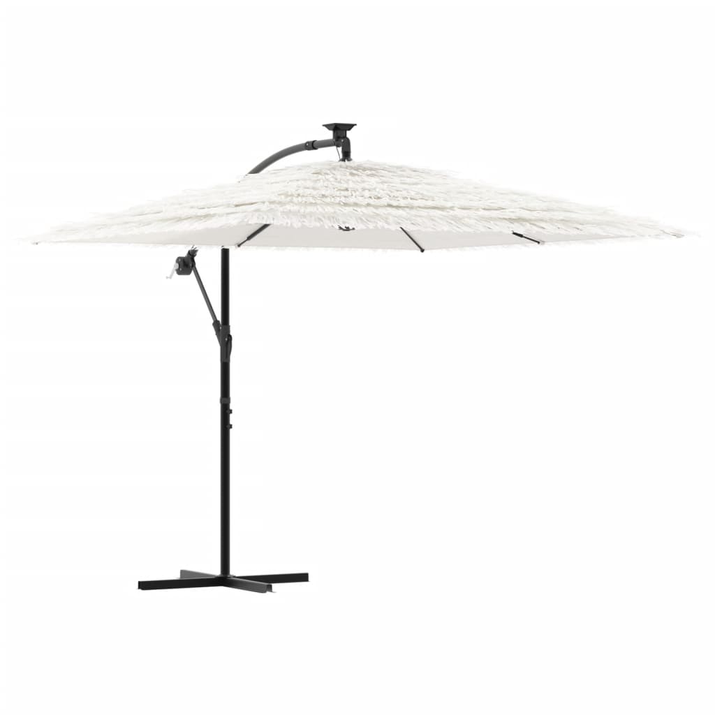 Parasol avec mât en acier blanc 246x246x230 cm