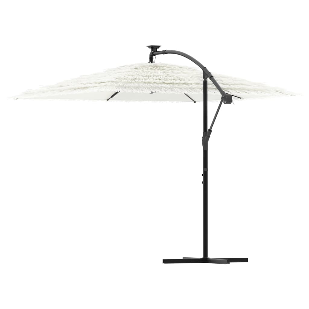 Parasol avec mât en acier blanc 246x246x230 cm