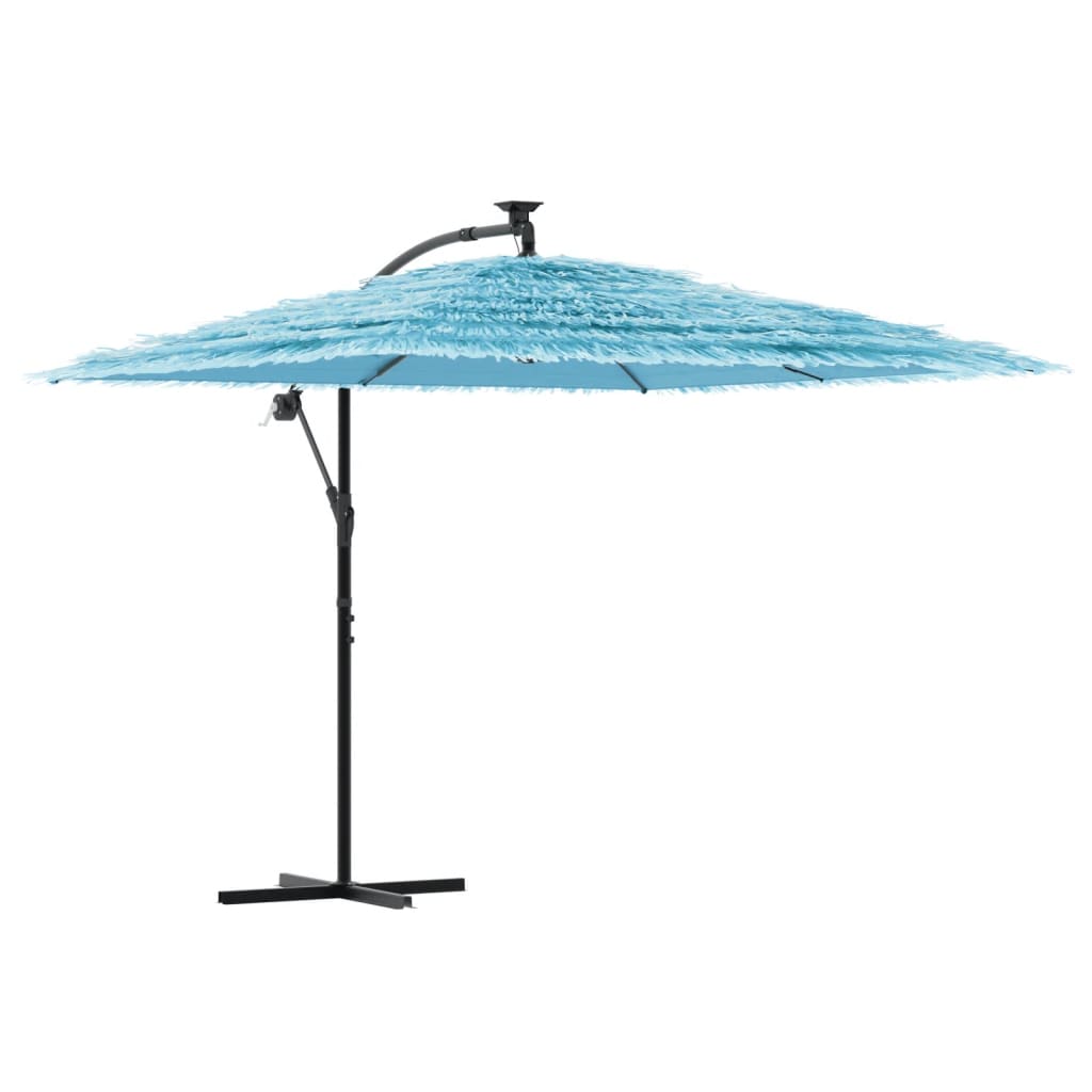 Parasol avec mât en acier bleu 269x269x235 cm