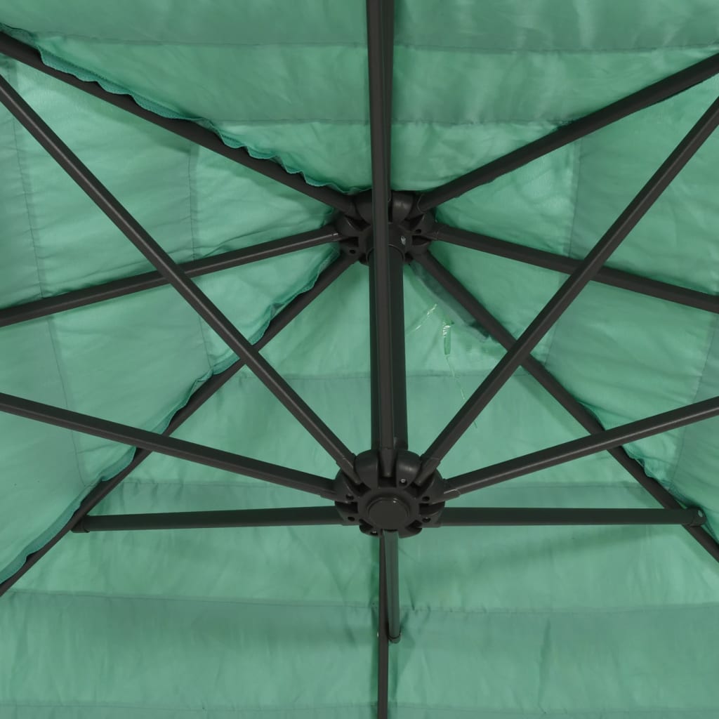 Parasol avec mât en acier vert 269x269x235 cm