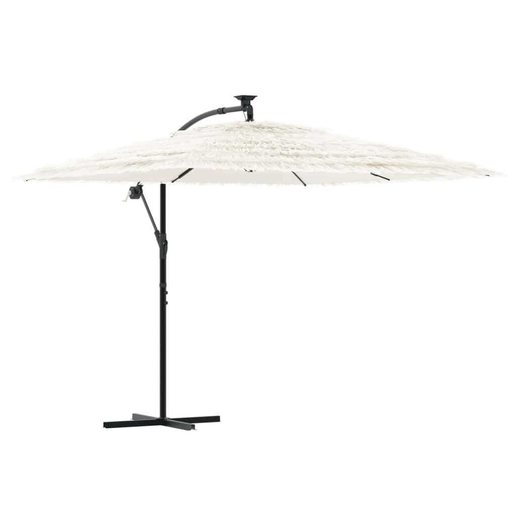 Parasol avec mât en acier blanc 269x269x235 cm