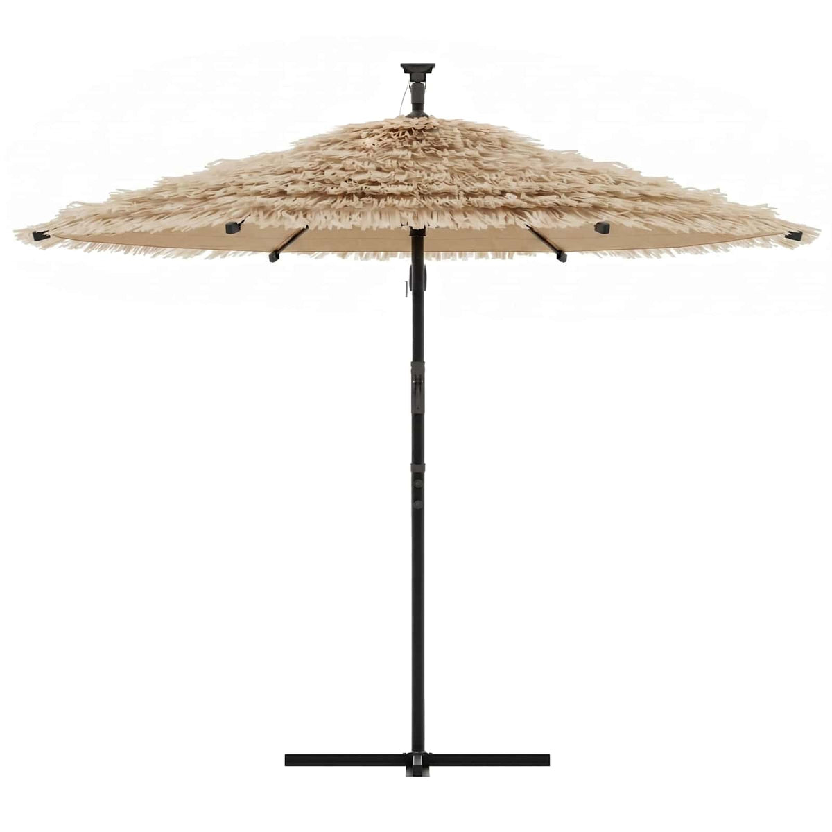 Sonnenschirm mit LED und Stahlmast Braun 246x246x230 cm