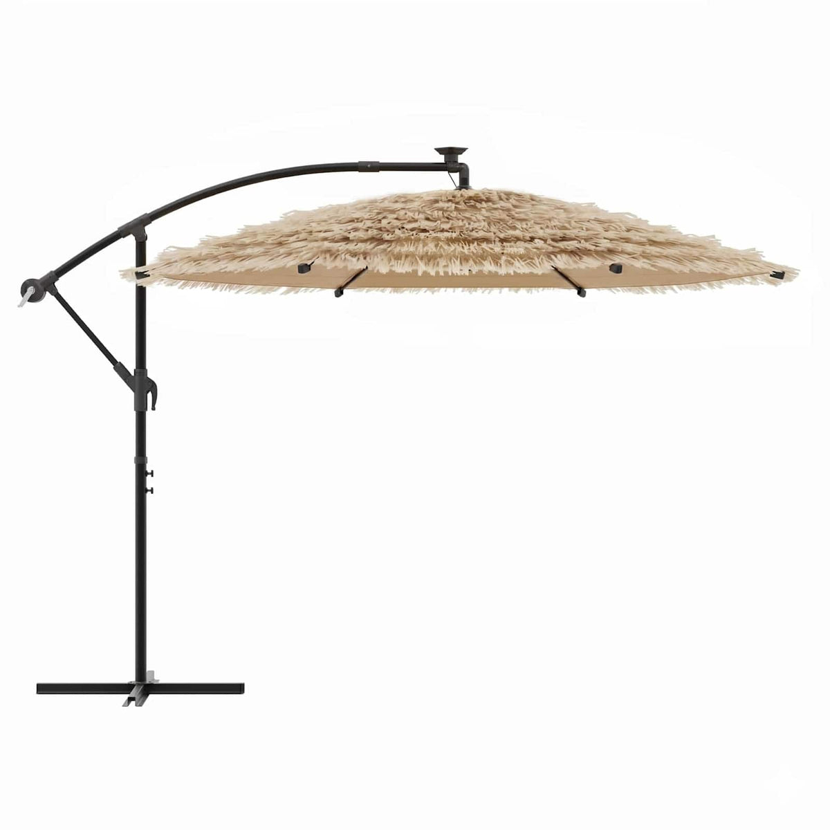 Sonnenschirm mit LED und Stahlmast Braun 246x246x230 cm