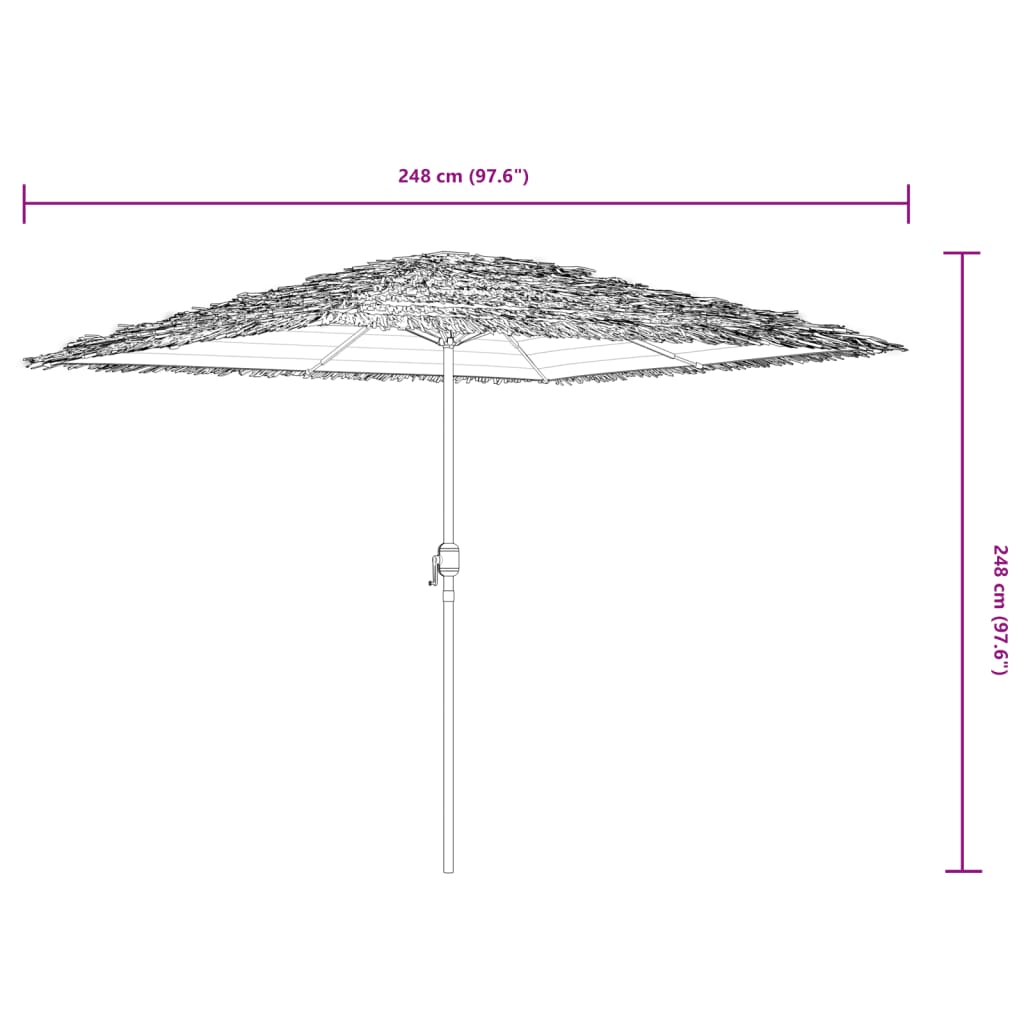 Parasol avec mât en acier marron 248x248x248 cm