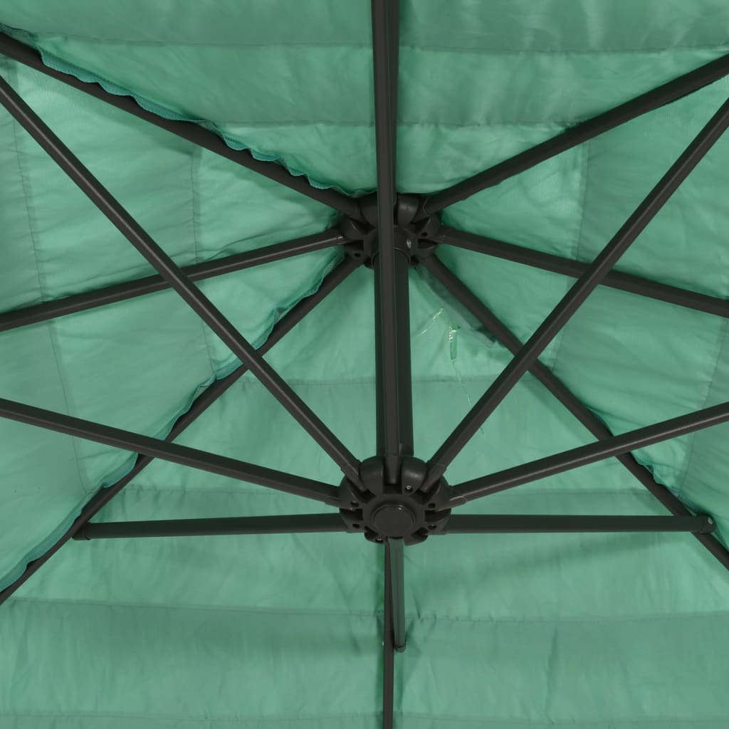 Parasol avec mât en acier vert 300x200x250 cm