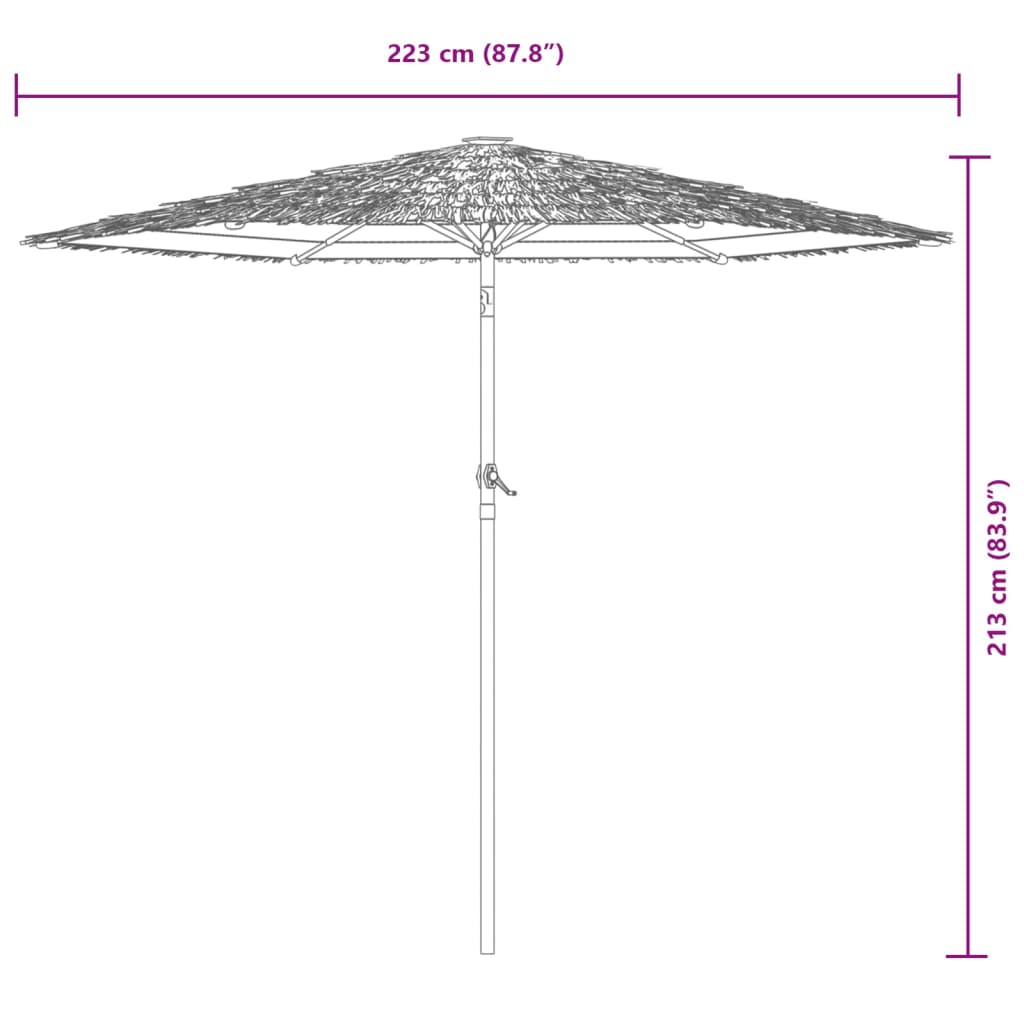 Parasol avec mât en acier marron 223x223x213 cm