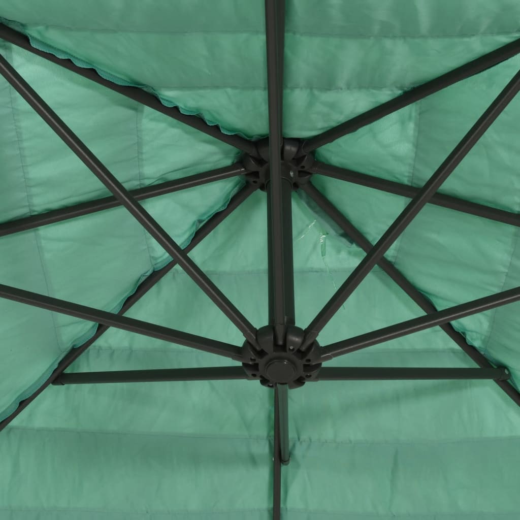 Parasol avec mât en acier vert 223x223x213 cm