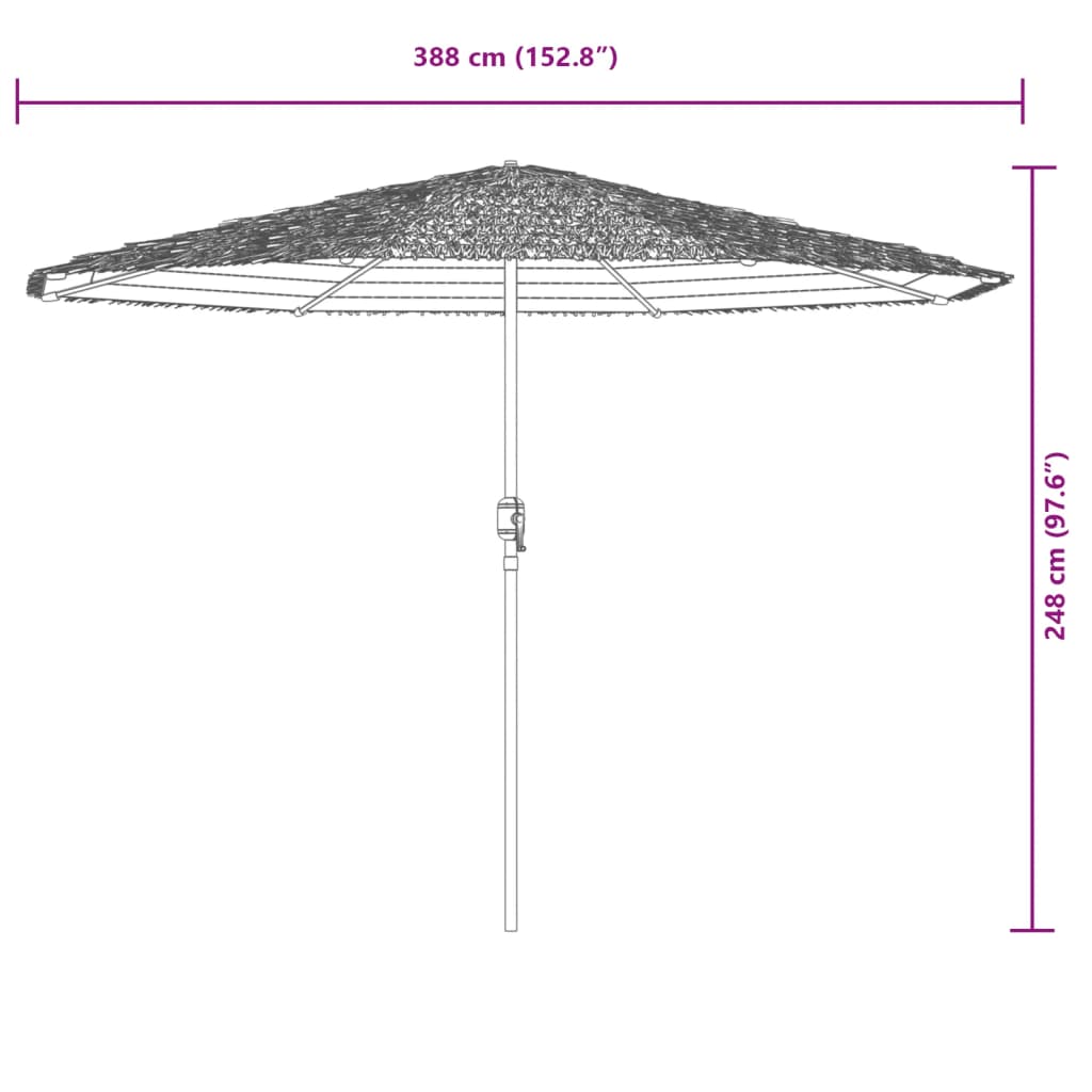 Parasol avec mât en acier marron 388x388x248 cm