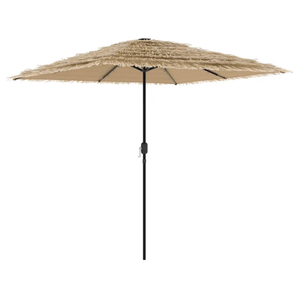 Parasol avec LED et mât en acier marron 248x248x248 cm