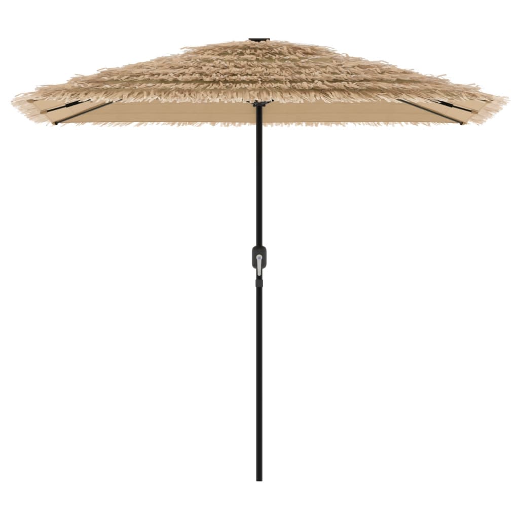 Parasol avec LED et mât en acier marron 248x248x248 cm