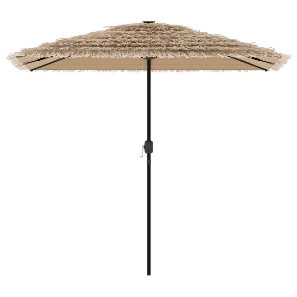 Parasol avec LED et mât en acier marron 248x248x248 cm