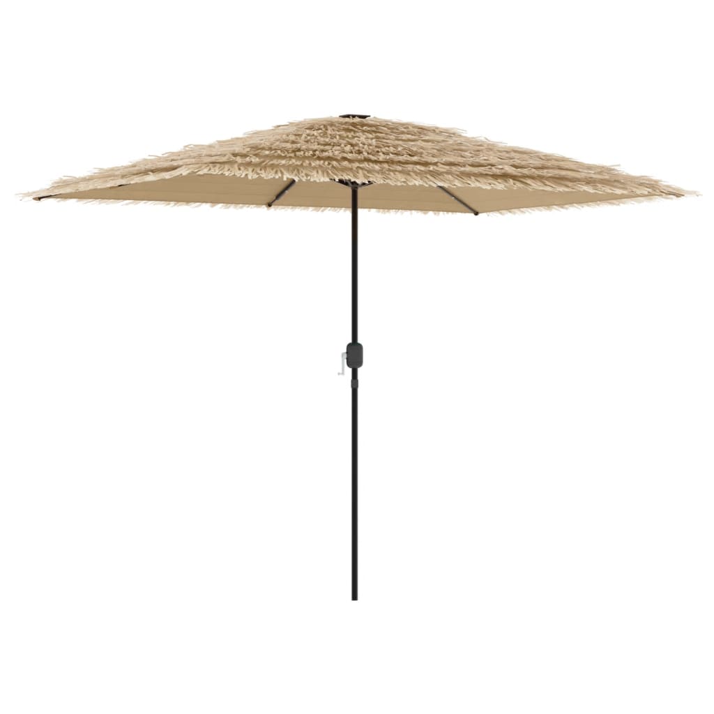 Parasol avec LED et mât en acier marron 300x200x250 cm