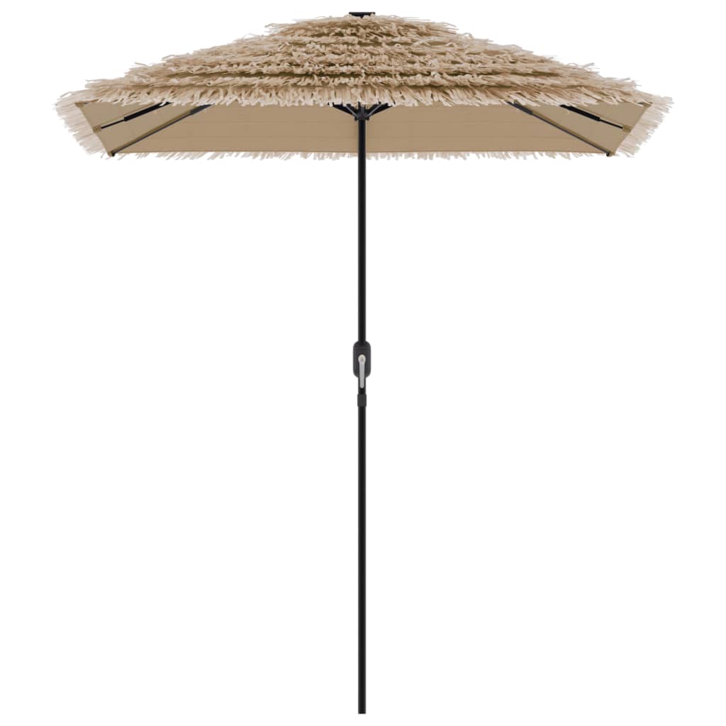 Parasol avec LED et mât en acier marron 300x200x250 cm