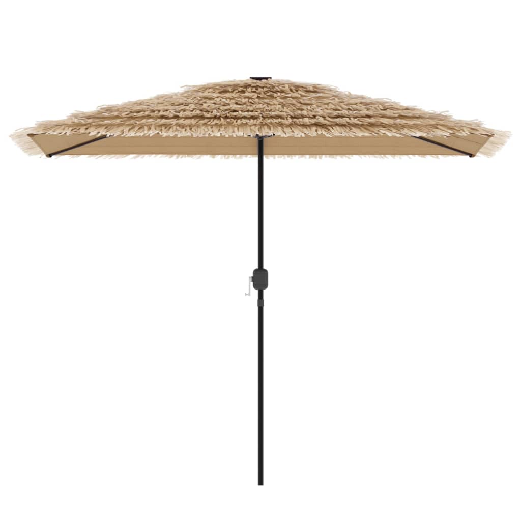 Parasol avec LED et mât en acier marron 300x200x250 cm