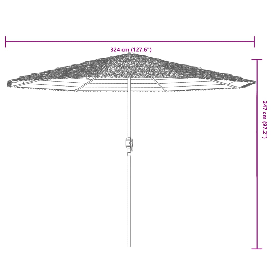 Sonnenschirm mit LED und Stahlmast Braun 324x324x247 cm