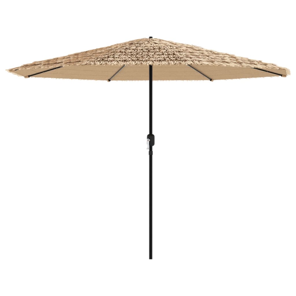 Parasol avec LED et mât en acier marron 324x324x247 cm