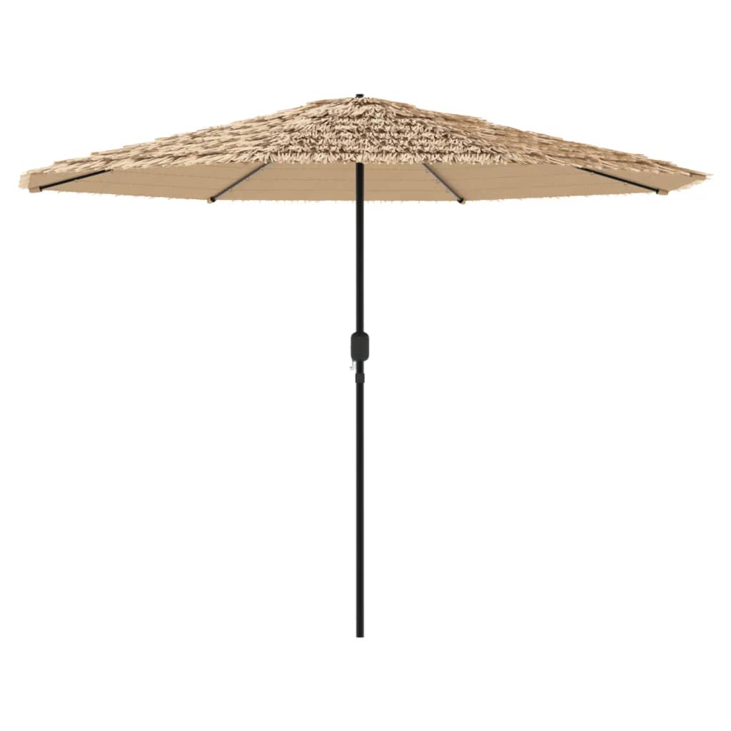 Parasol avec LED et mât en acier marron 324x324x247 cm