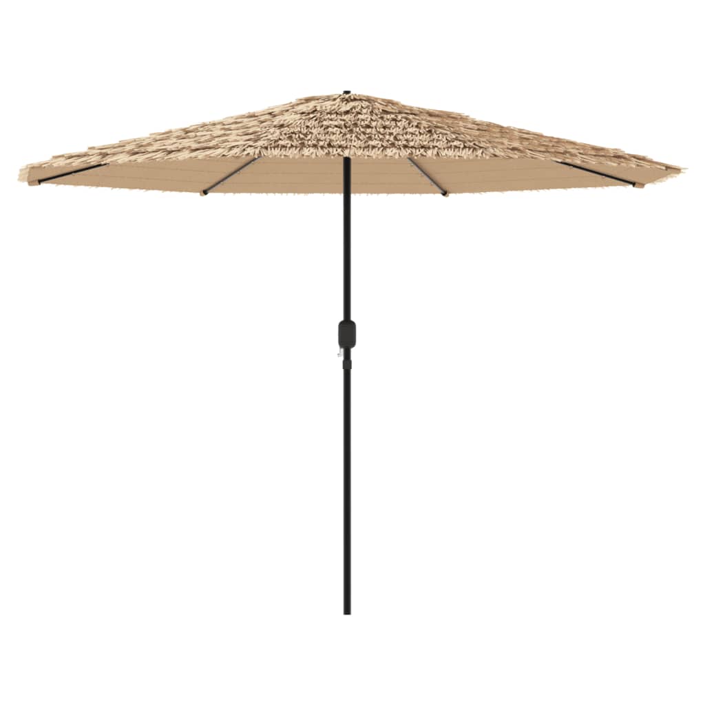 Parasol avec LED et mât en acier marron 388x388x248 cm