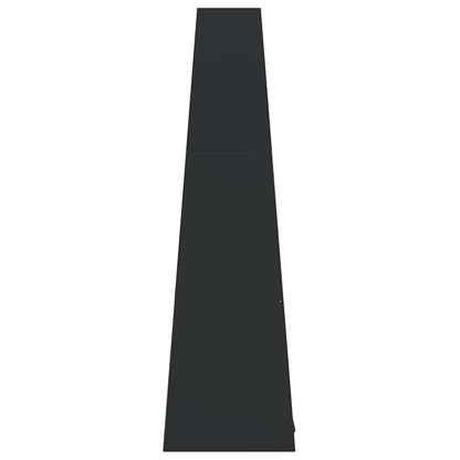 Gartenkamin mit Holzablage Turm-Design Schwarz Stahl