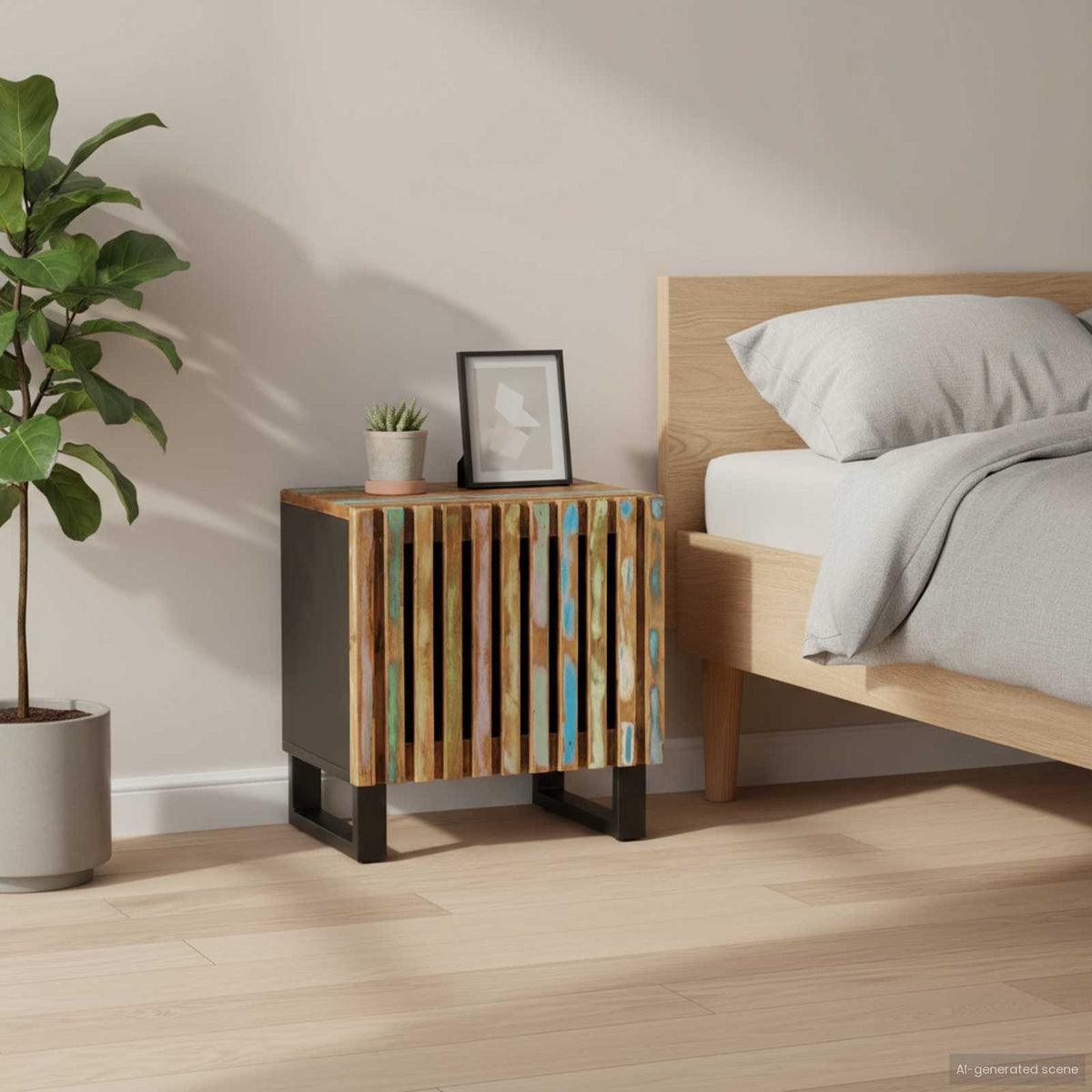 Nachttische 2 Stk. 40x34x46 cm Altholz Massiv