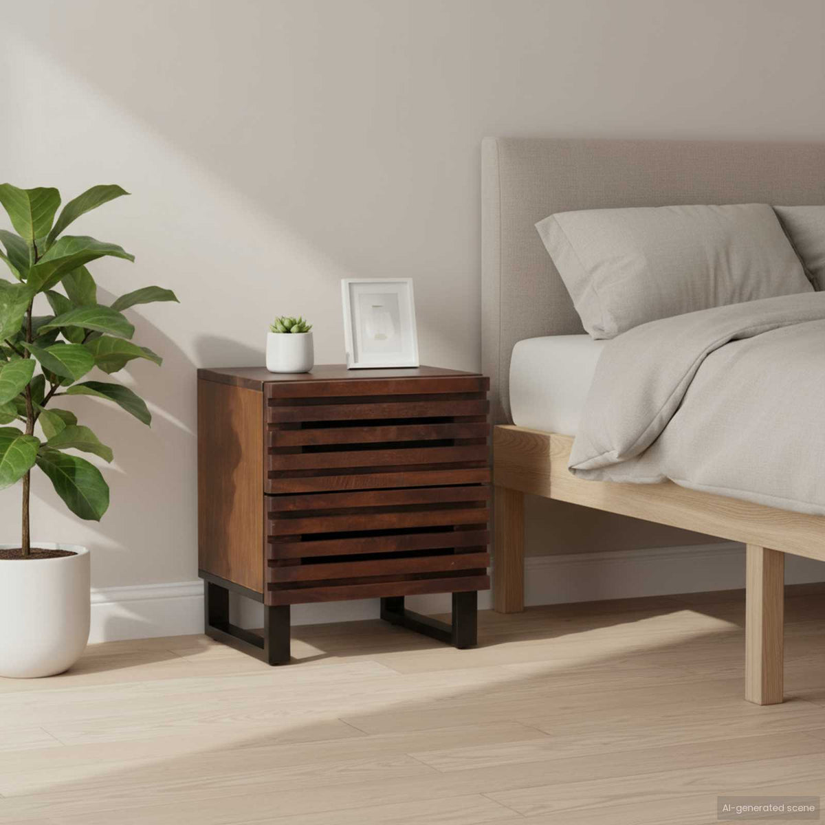 Nachttische 2 Stk. 40x34x46 cm Massivholz Mango