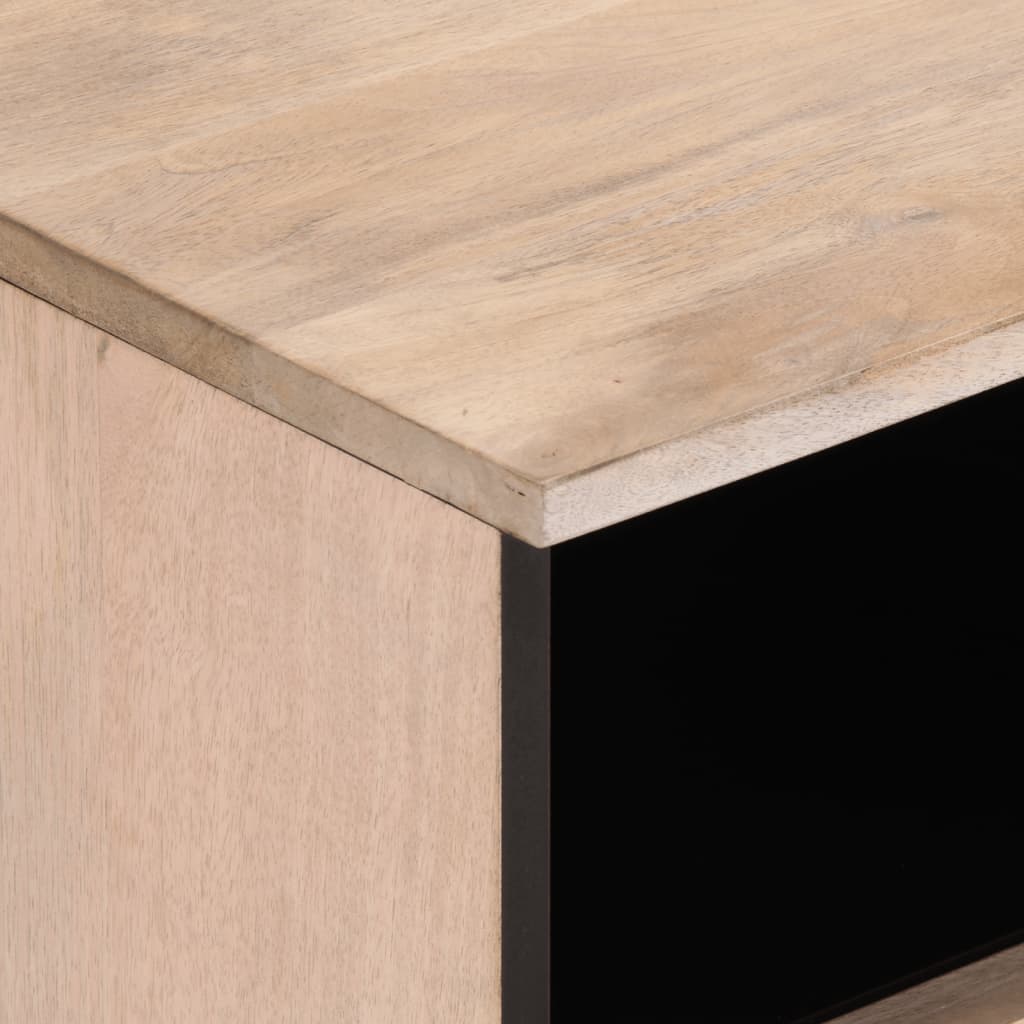 Meuble TV blanc 70x34x46 cm en bois de manguier massif