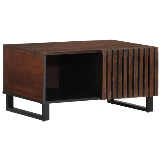 Table basse marron 80x51x40 cm en bois de manguier massif