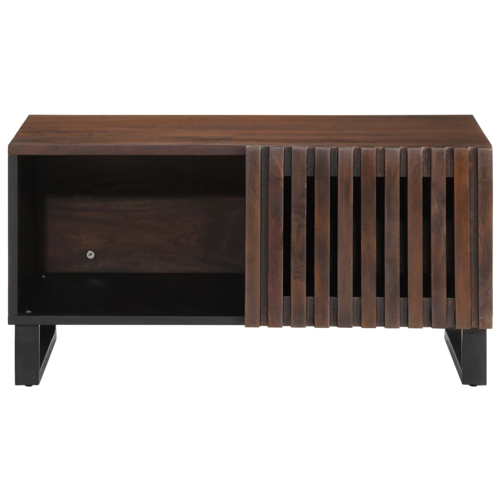 Table basse marron 80x51x40 cm en bois de manguier massif