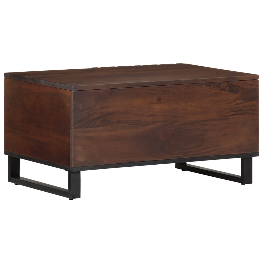 Table basse marron 80x51x40 cm en bois de manguier massif