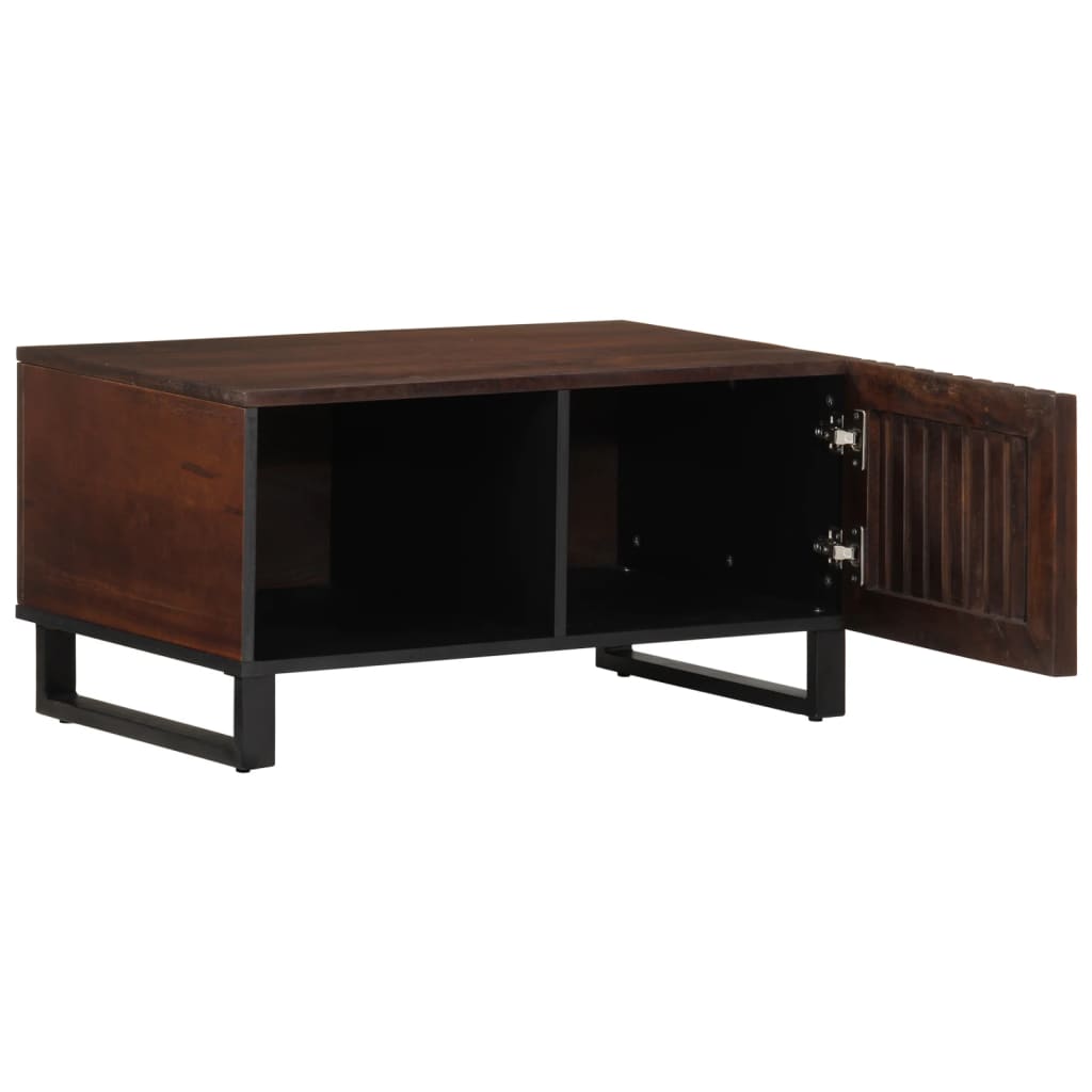 Table basse marron 80x51x40 cm en bois de manguier massif