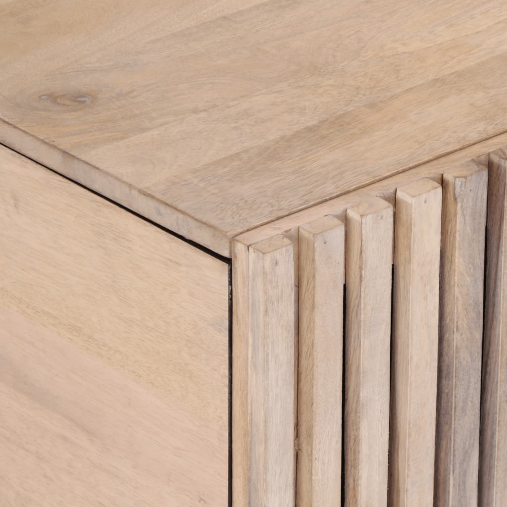 Table basse blanche 80x51x40 cm en bois de manguier massif