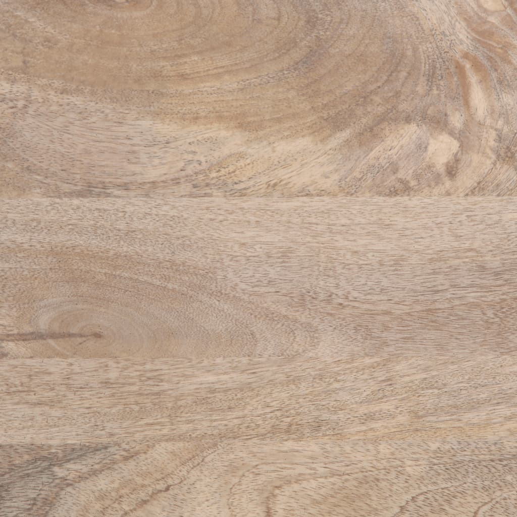 Table basse blanche 80x51x40 cm en bois de manguier massif