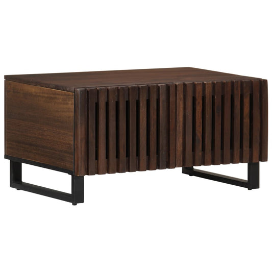 Table basse marron 80x51x40 cm en bois de manguier massif