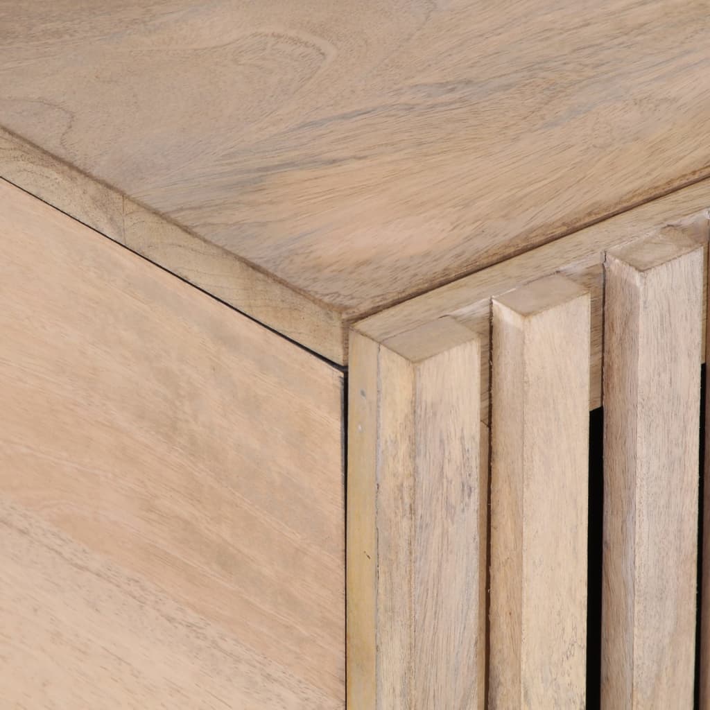 Table basse blanche 80x51x40 cm en bois de manguier massif