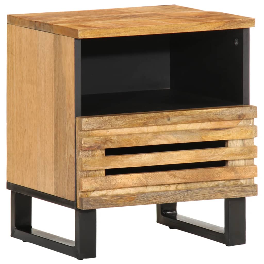 Table de chevet 40x33x46 cm Bois de manguier brut