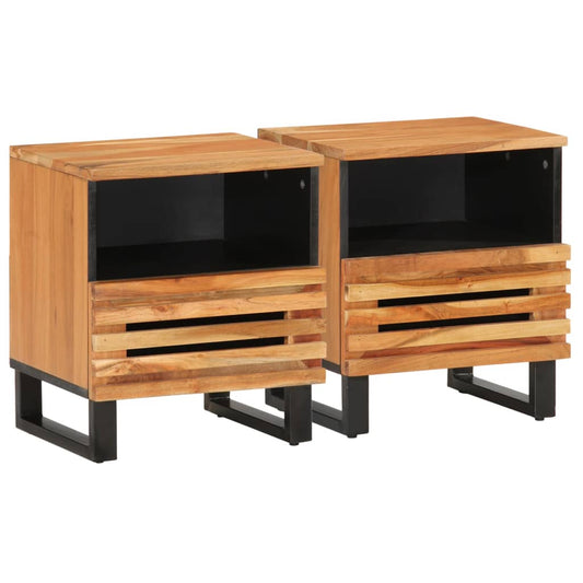 Bedside tables 2 pcs. 40x34x46 cm solid wood acacia