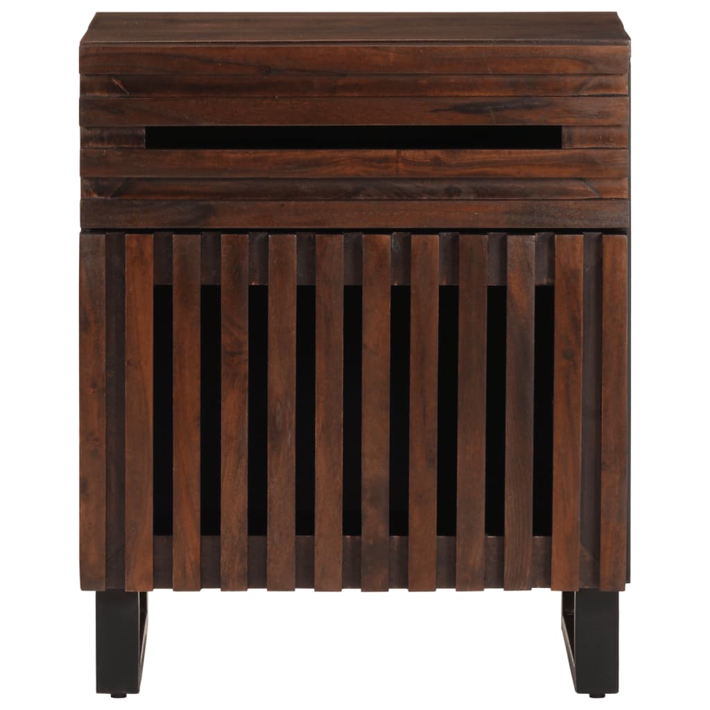 Table de chevet marron 50x34x60 cm en bois de manguier massif