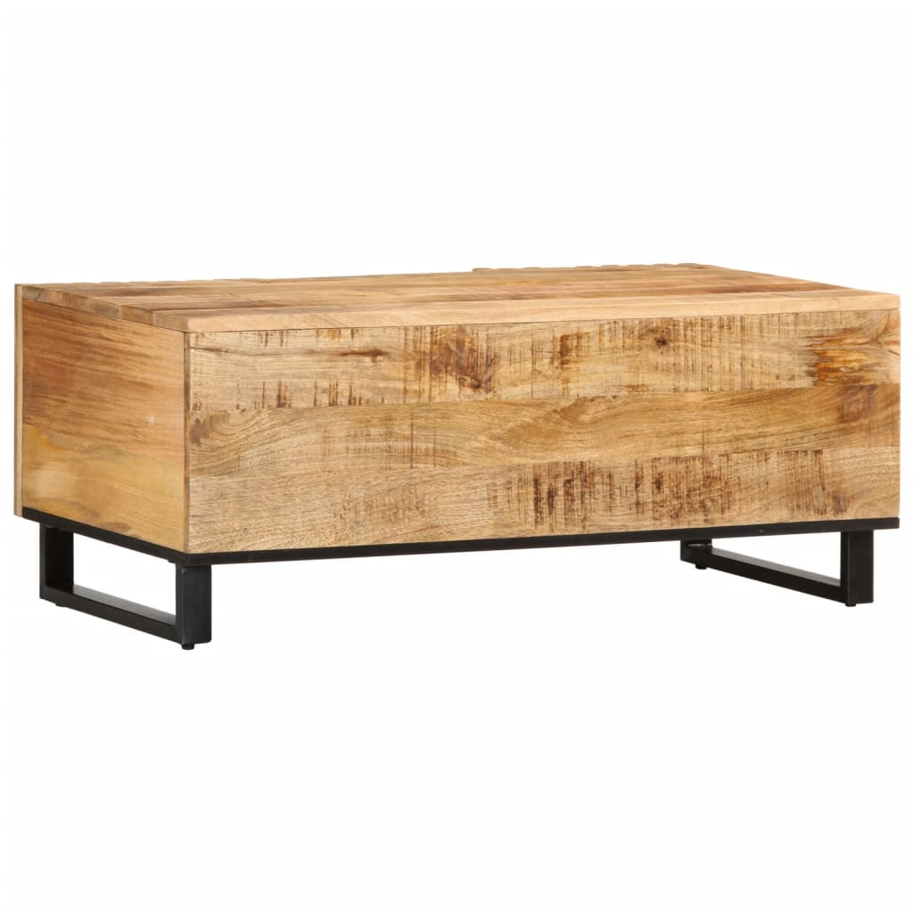 Table basse 100x55x40 cm Bois de manguier massif brut