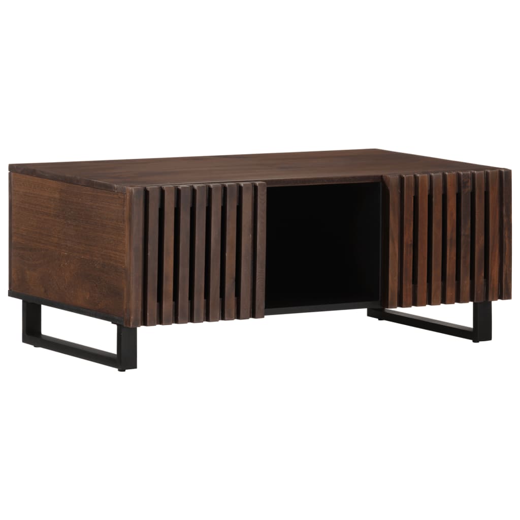 Table basse marron 100x55x40 cm en bois de manguier massif