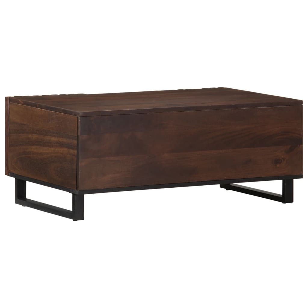 Table basse marron 100x55x40 cm en bois de manguier massif