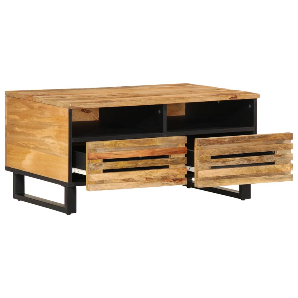 Table basse 80x55x40 cm Bois de manguier massif brut