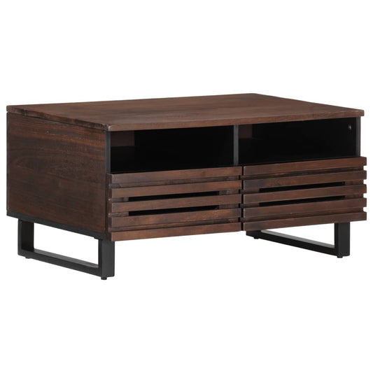 Table basse marron 80x55x40 cm en bois de manguier massif