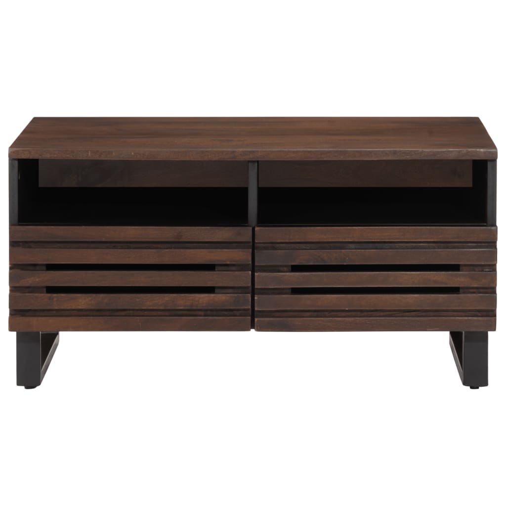 Table basse marron 80x55x40 cm en bois de manguier massif