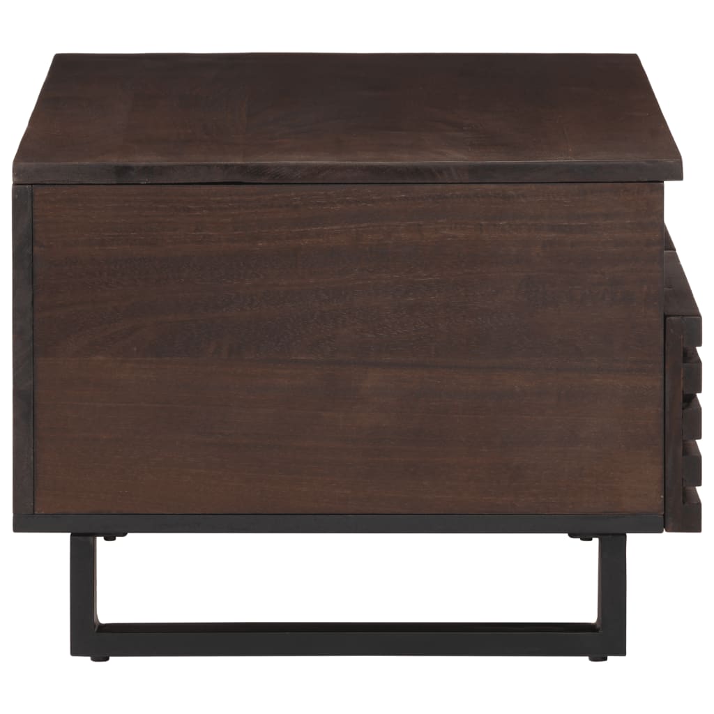 Table basse marron 80x55x40 cm en bois de manguier massif