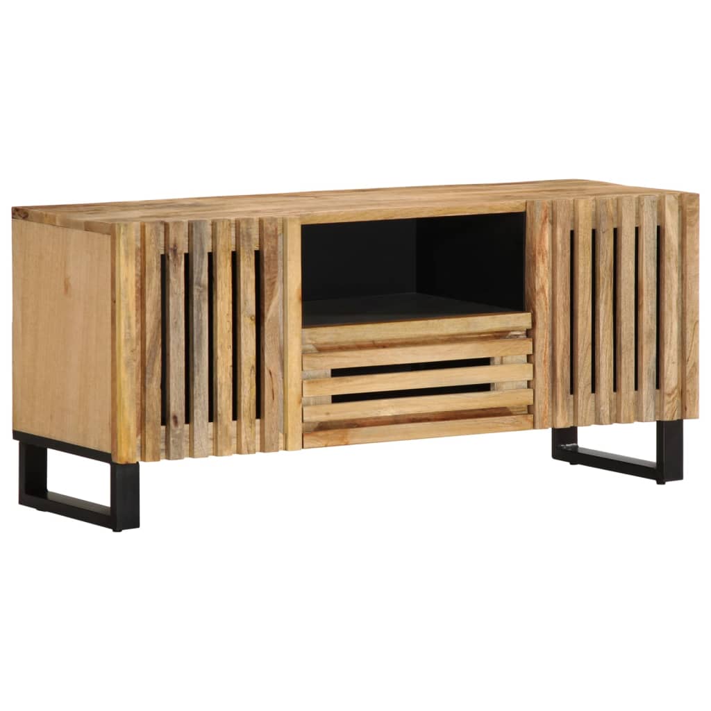 Meuble TV 100x34x46 cm Bois de manguier massif brut