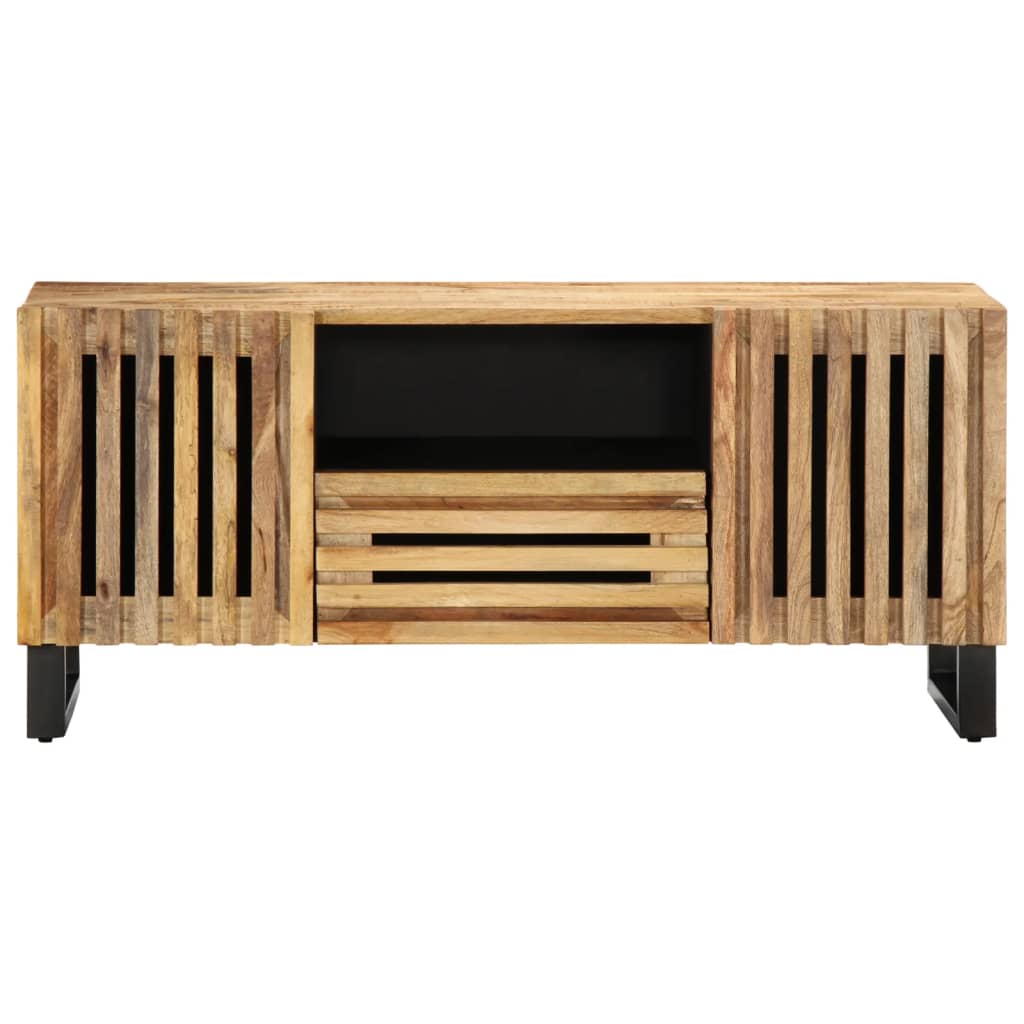 Meuble TV 100x34x46 cm Bois de manguier massif brut